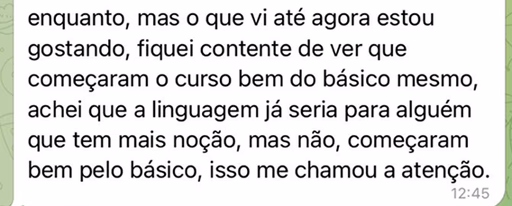 Feedback de aluno 3